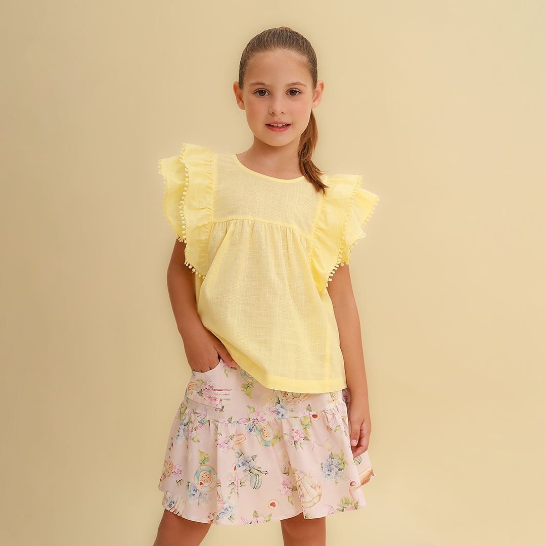 Blusa Bata Infantil Amarelo