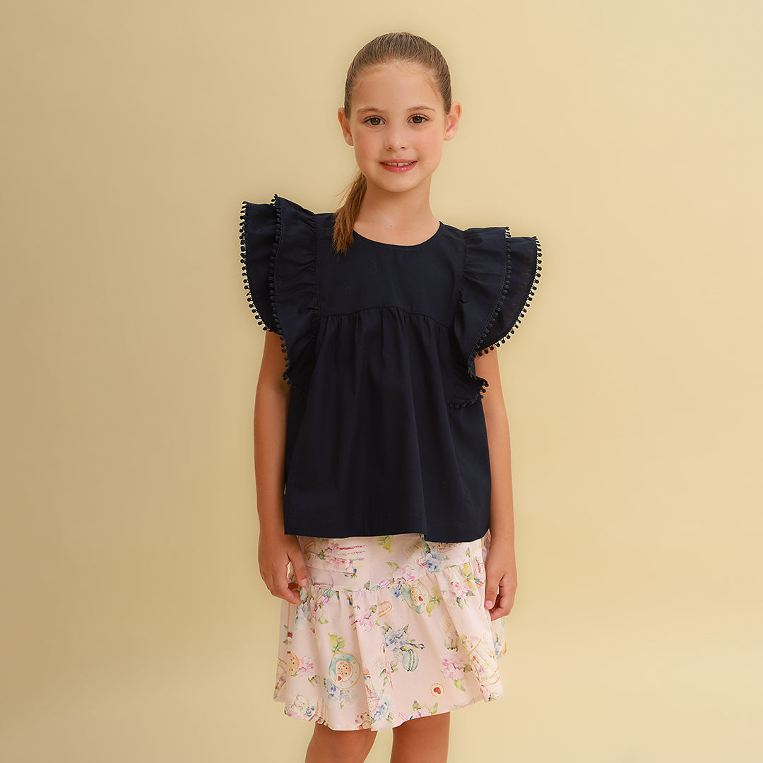 Blusa Bata Infantil Azul Marinho