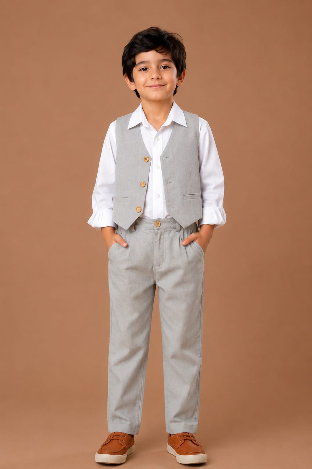 Conjunto Infantil 3 Peças Cinza