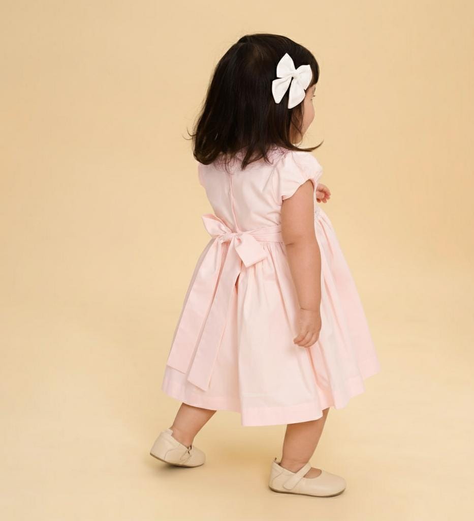 Vestido Bordado Bebê Clara Rosa