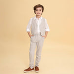 Calça Infantil de Linho Cinza