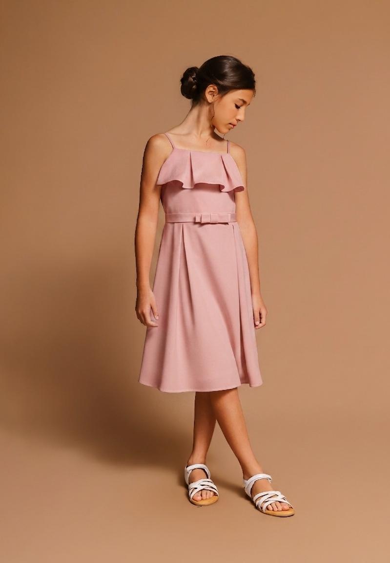 Vestido Infantil Heloise Crepe Rosé