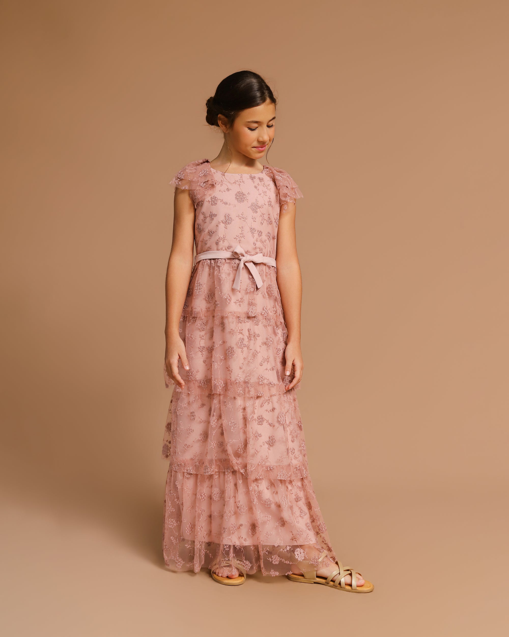 Vestido Infantil Kaya Renda Rosé