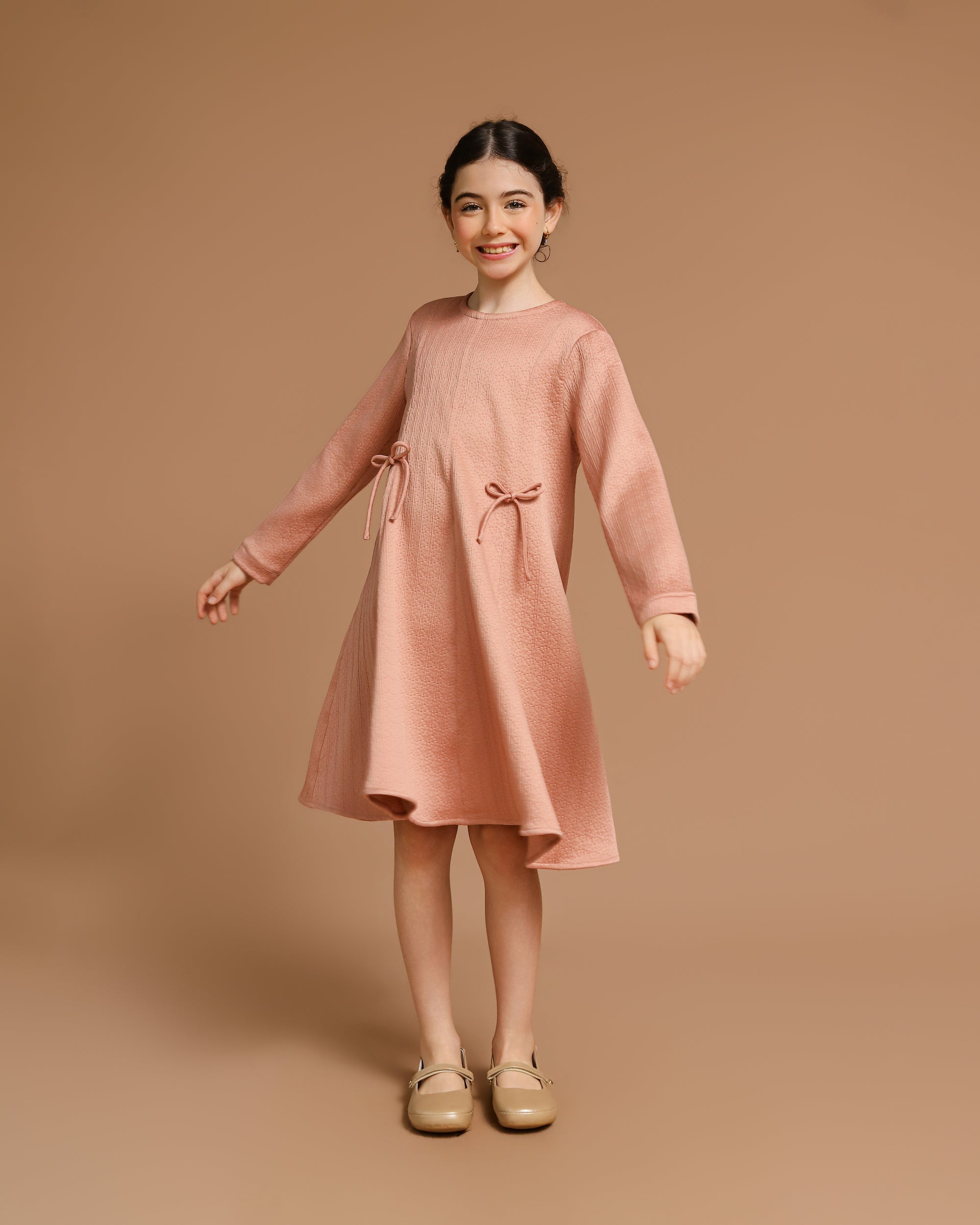 Vestido Infantil Vírginia Jacquard Rosé