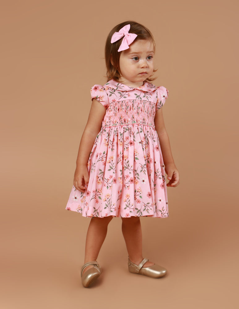 Vestido Bordado Bebê Clara Provence Rosa