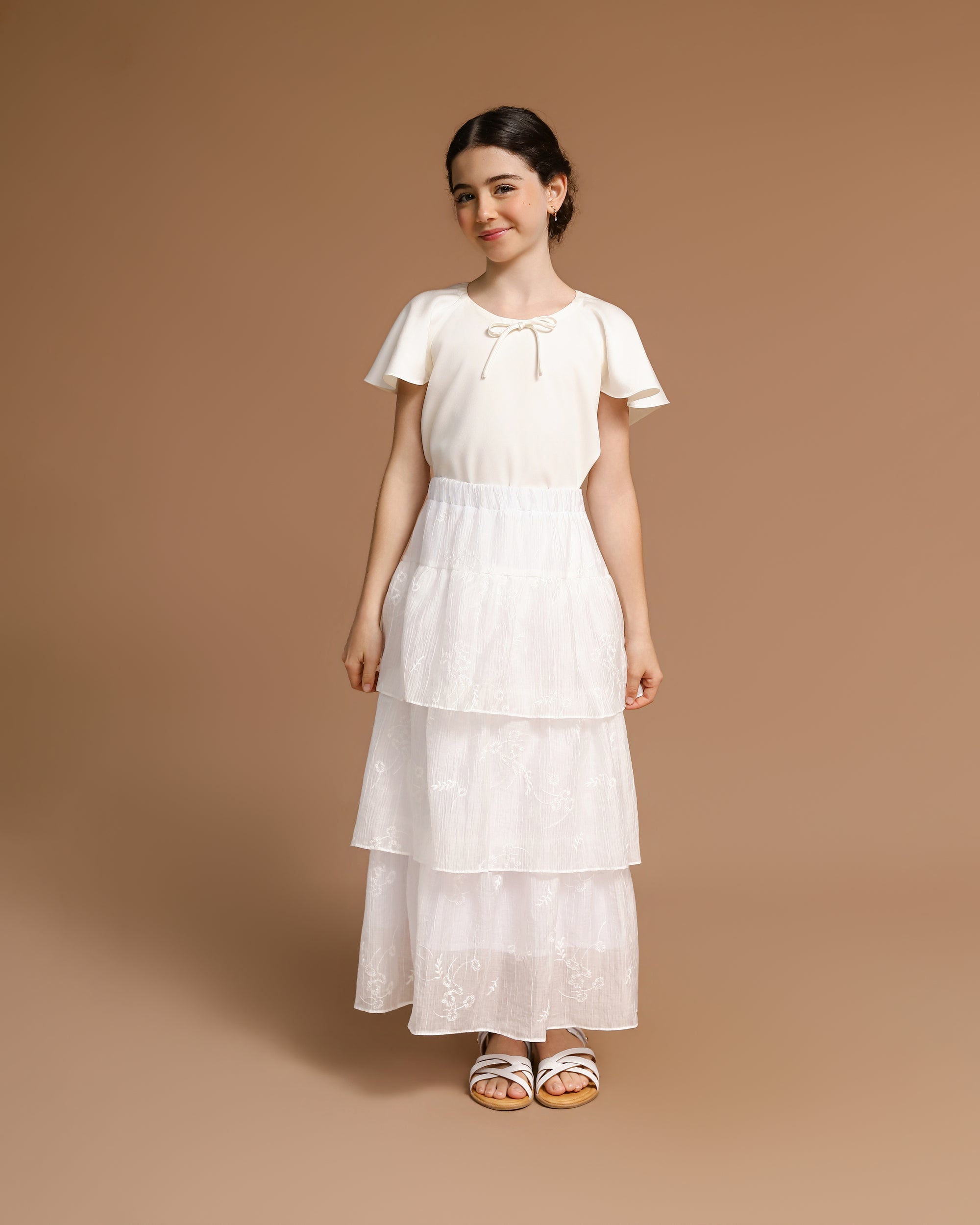Bata Infantil Laura Crepe Off White
