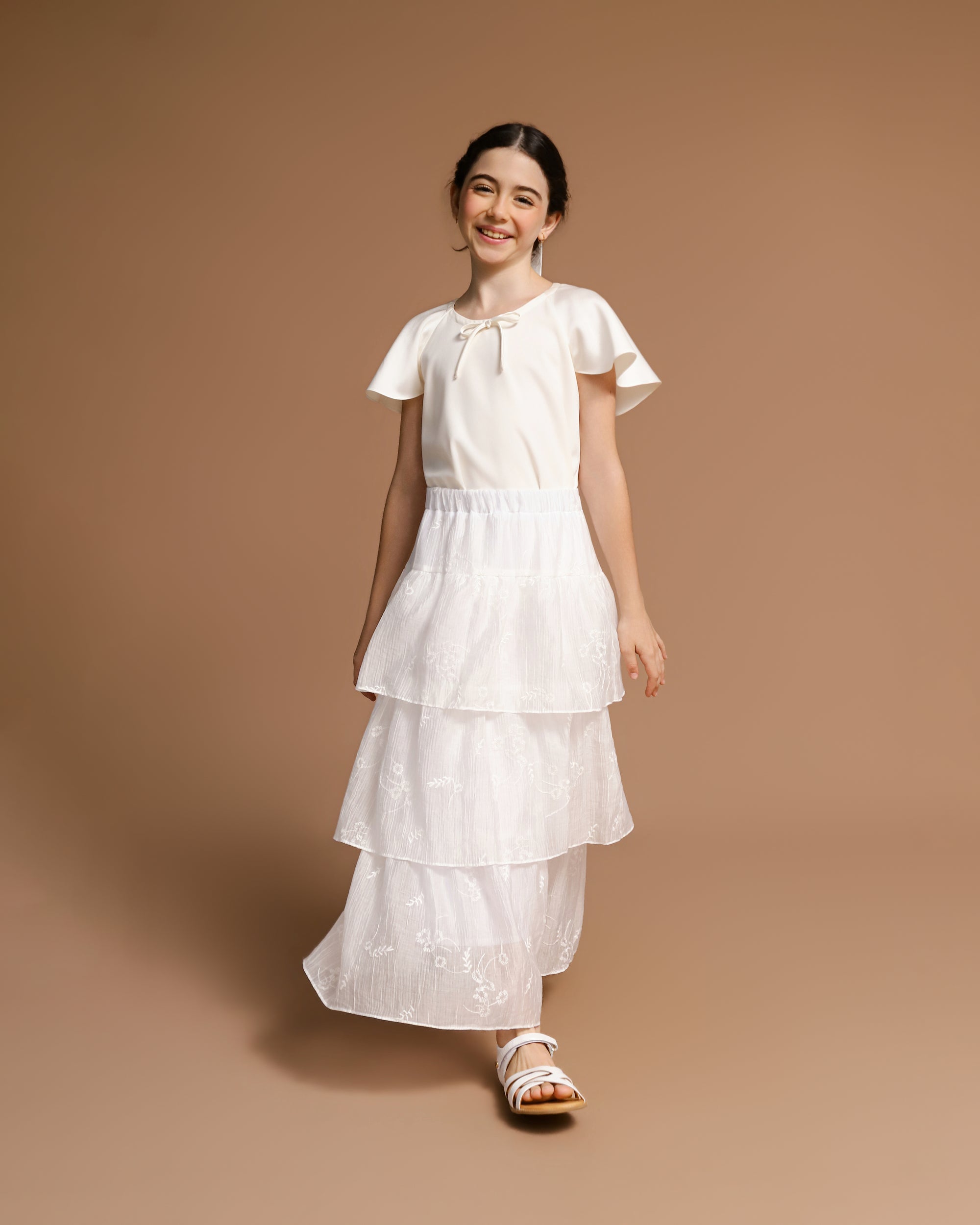 Saia Infantil Longa Salma Off White