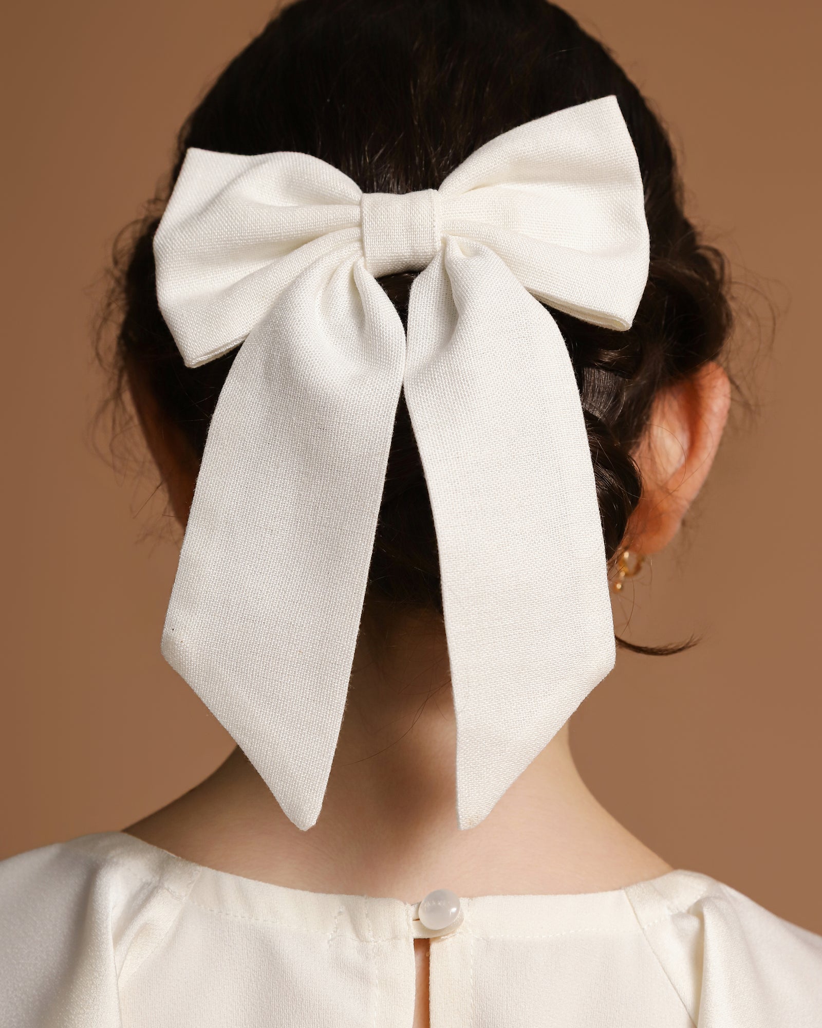 Laço Pontas Longas Linho Off White