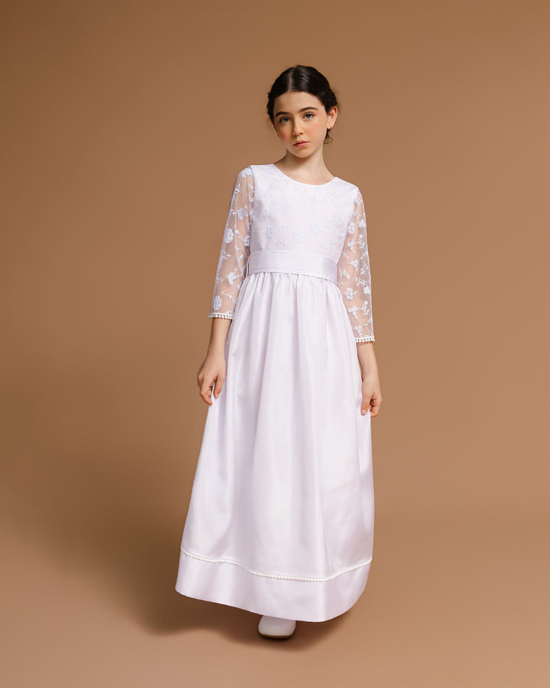 Vestido Infantil Dominique Longo Branco