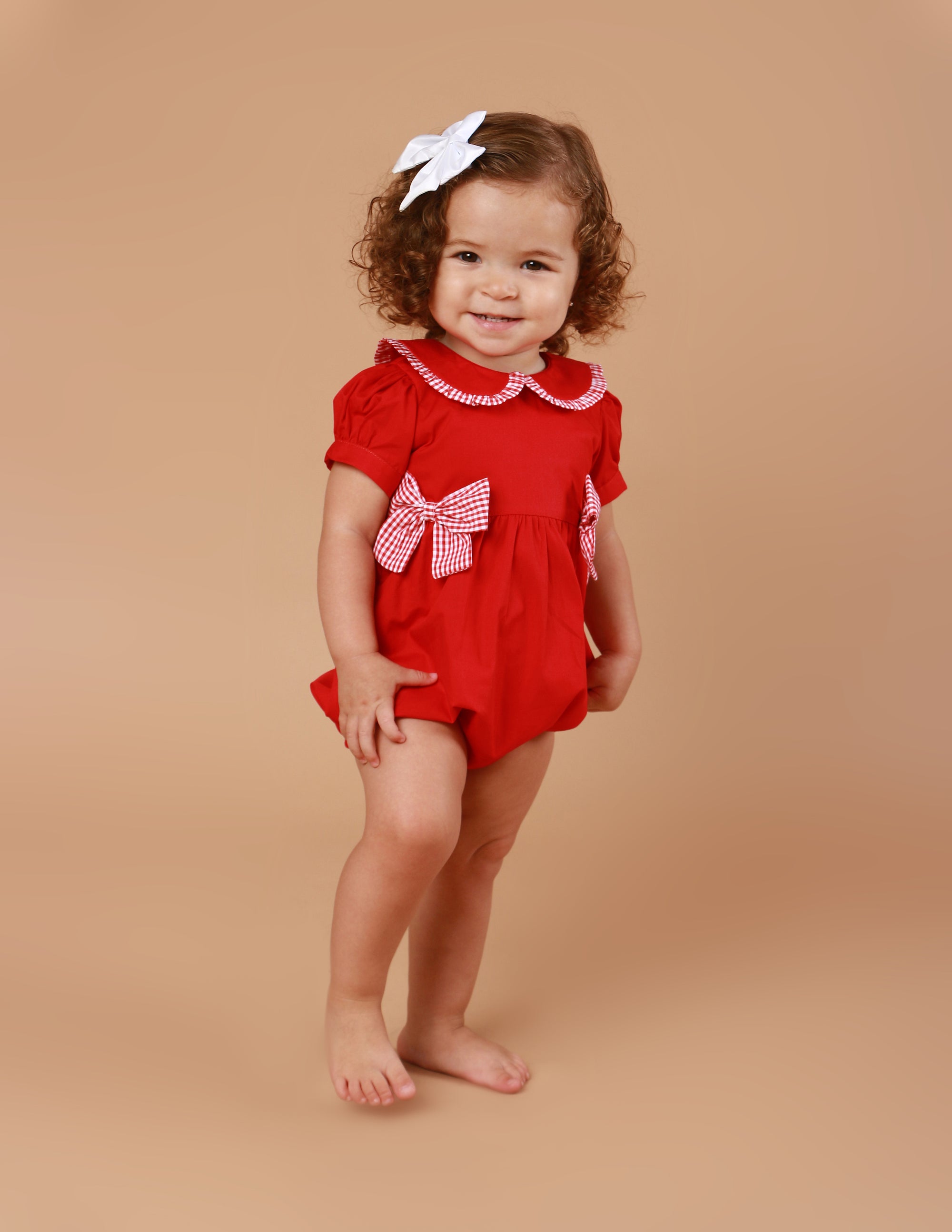 Pimpão Bebê Menina Lacinho Vermelho