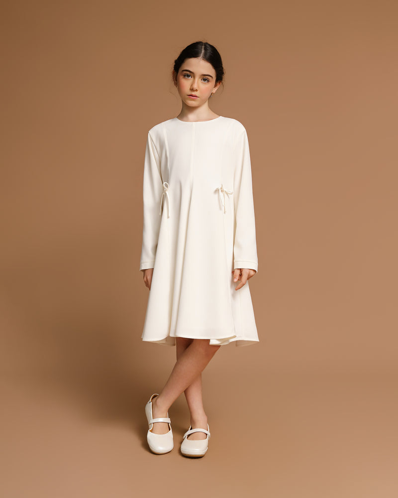 Vestido Infantil Vírginia Crepe Off White