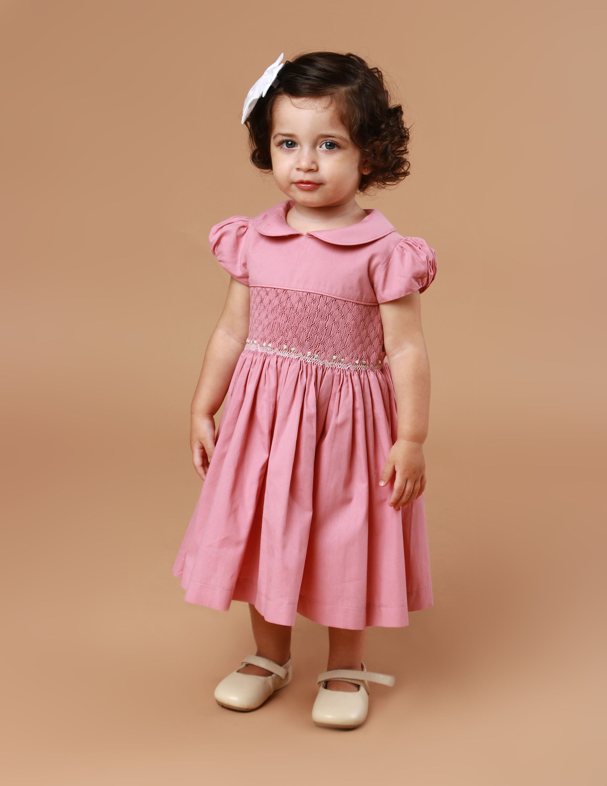 Vestido Bordado Bebê Clara Rosé