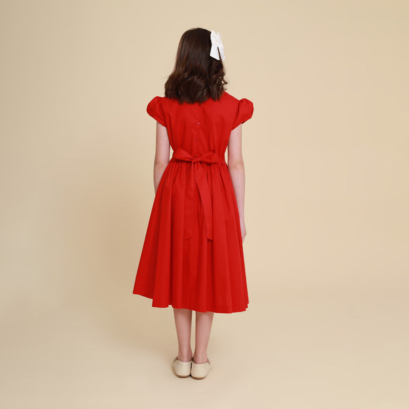 Vestido Infantil Bordado Clara Vermelho