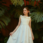 Vestido Festa Infantil Babado Off White