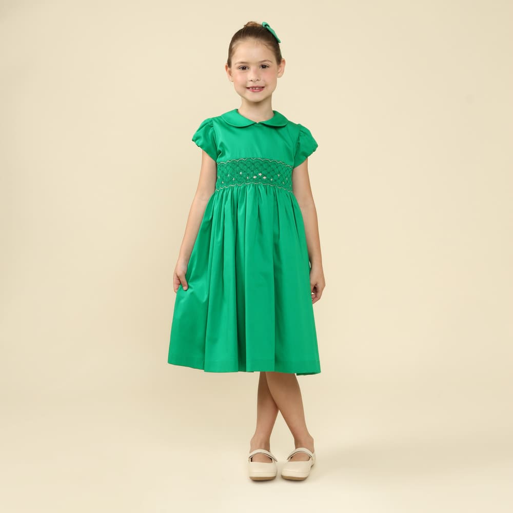 Vestido Natal Infantil Bordado Clara Verde