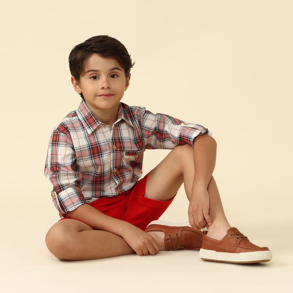 Camisa Natal Infantil Scott Xadrez