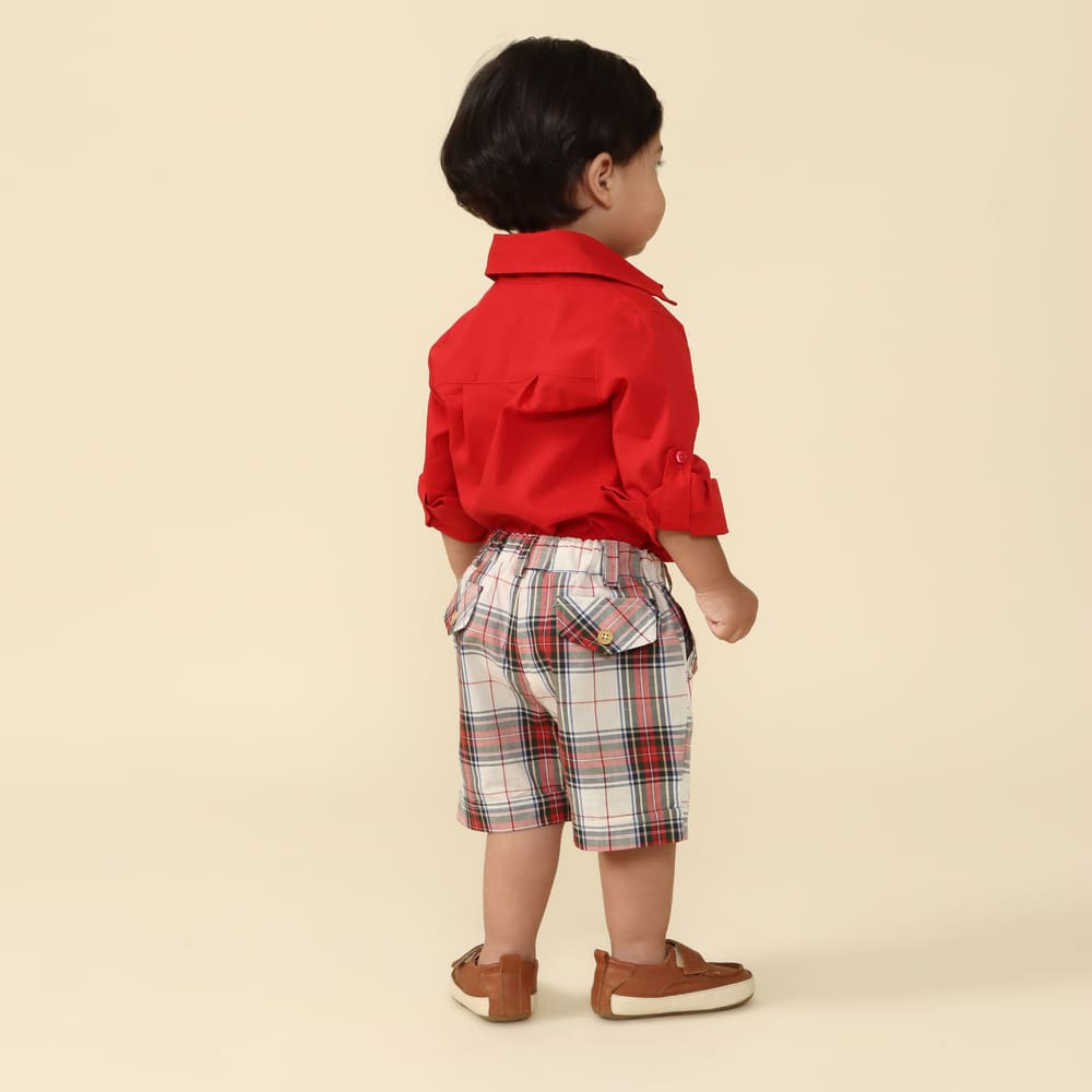 Camisa Body Natal Bebê Scott Vermelho