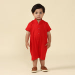 Macacão Natal Bebê Bento Viscolinho Vermelho