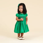 Vestido Bordado Bebê Clara Verde Natal