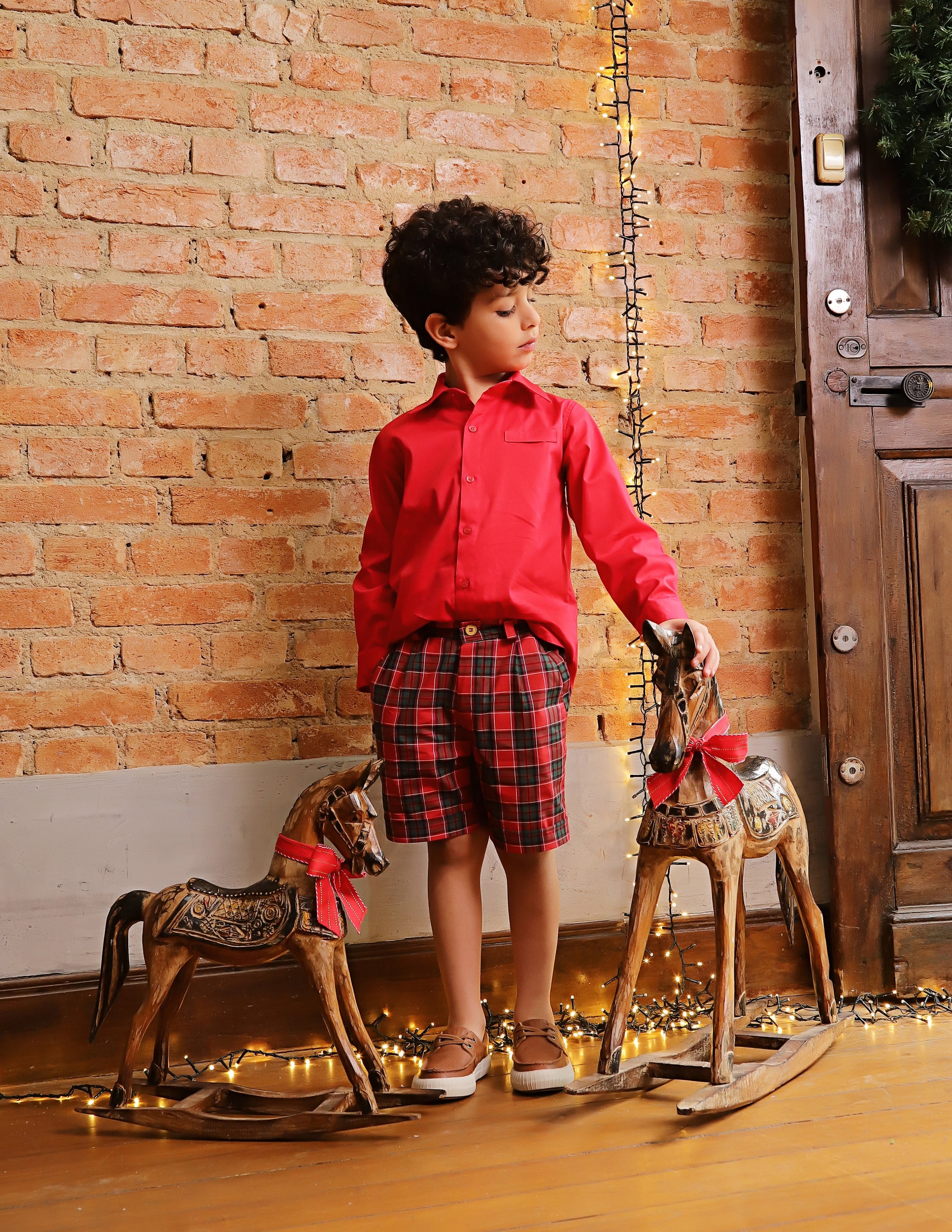 Shorts Infantil Xadrez Natal