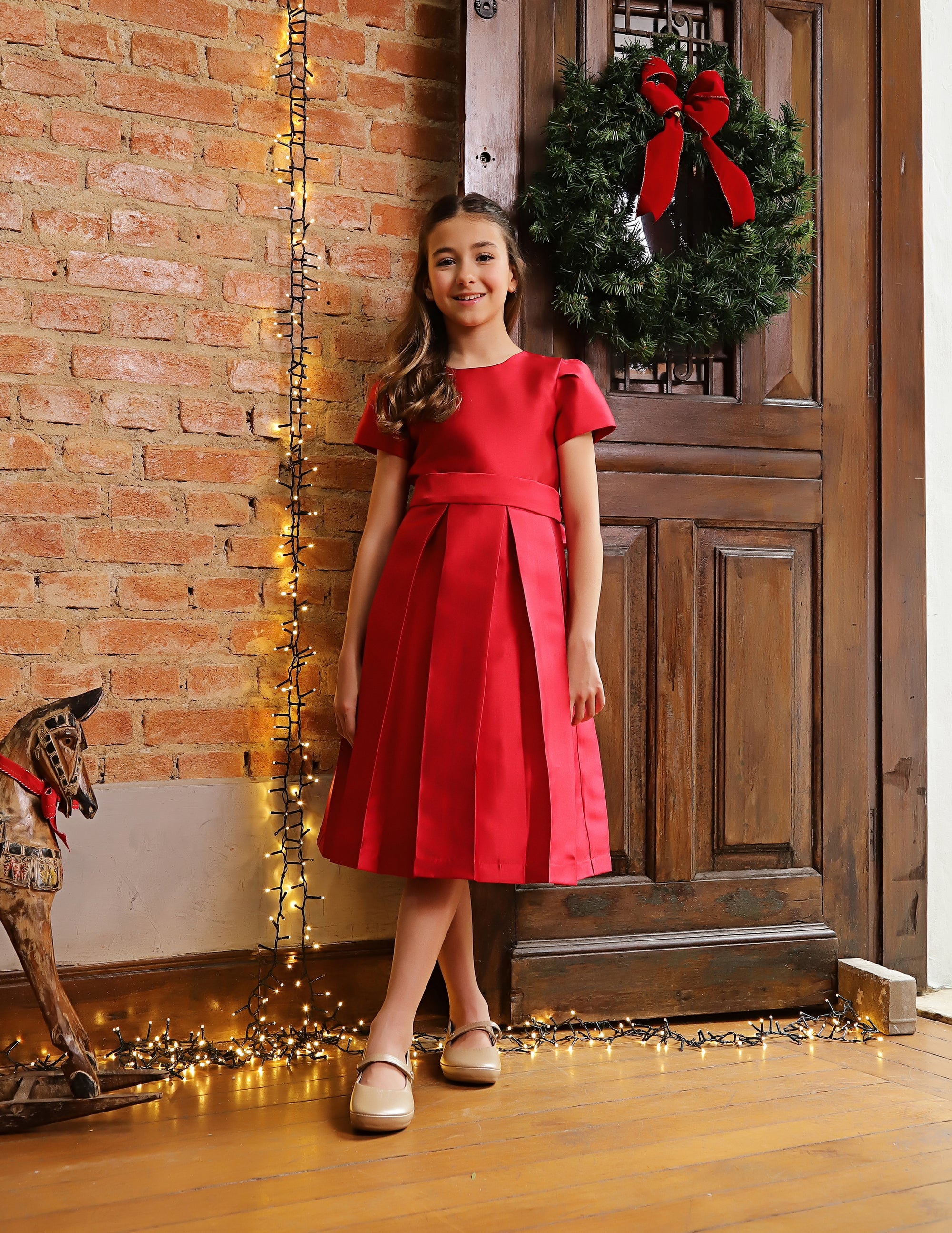 Vestido Infantil Sonho Zibeline Vermelho Natal
