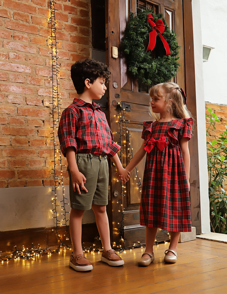Vestido Infantil Clarice Xadrez Natal