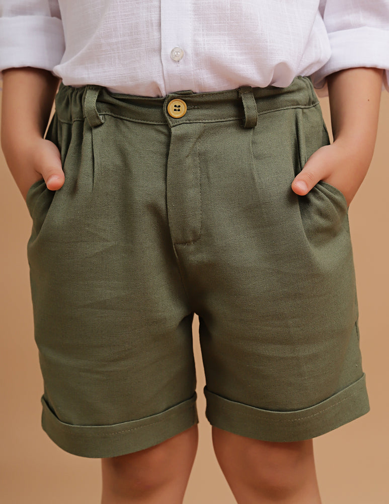 Shorts Infantil Viscolinho Verde Oliva