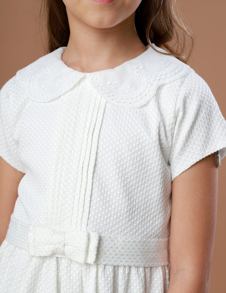 Vestido Infantil Juliette Jacquard Off White