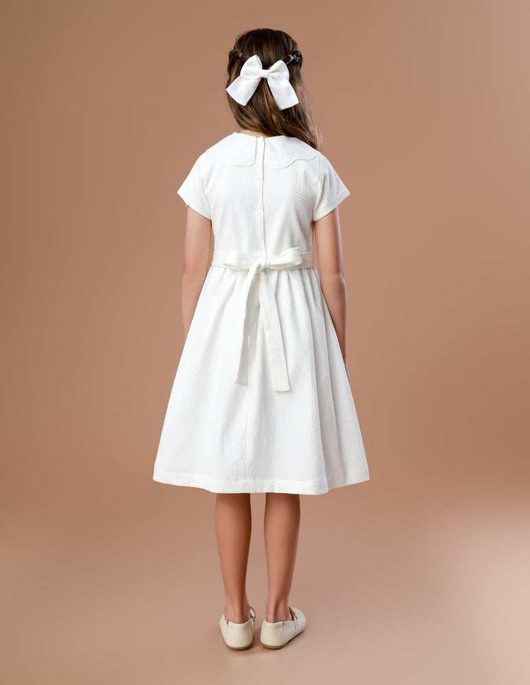 Vestido Infantil Juliette Jacquard Off White