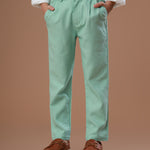 Calça Infantil de Linho Verde Celadon