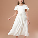 Vestido Infantil Audrey Crepe Off White