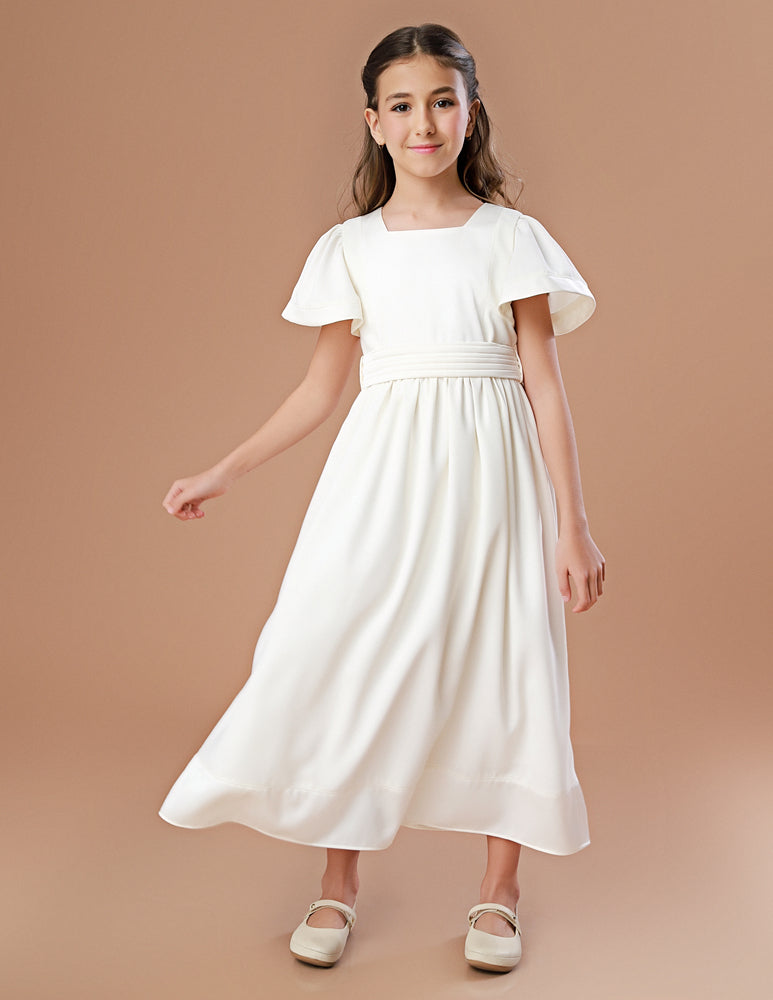 Vestido Infantil Audrey Crepe Off White