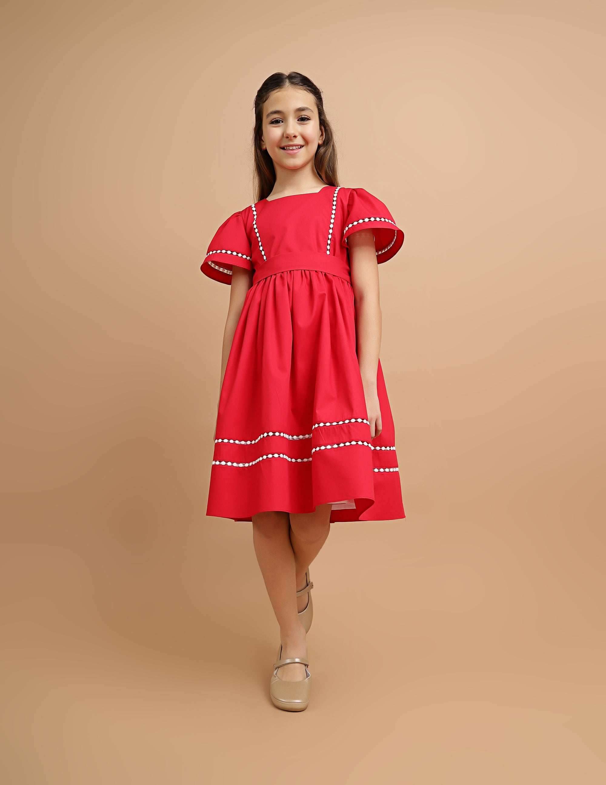 Vestido Infantil Anja Vermelho