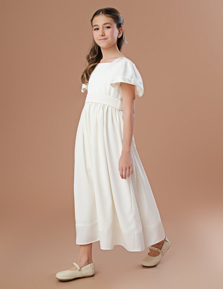 Vestido Infantil Audrey Crepe Off White