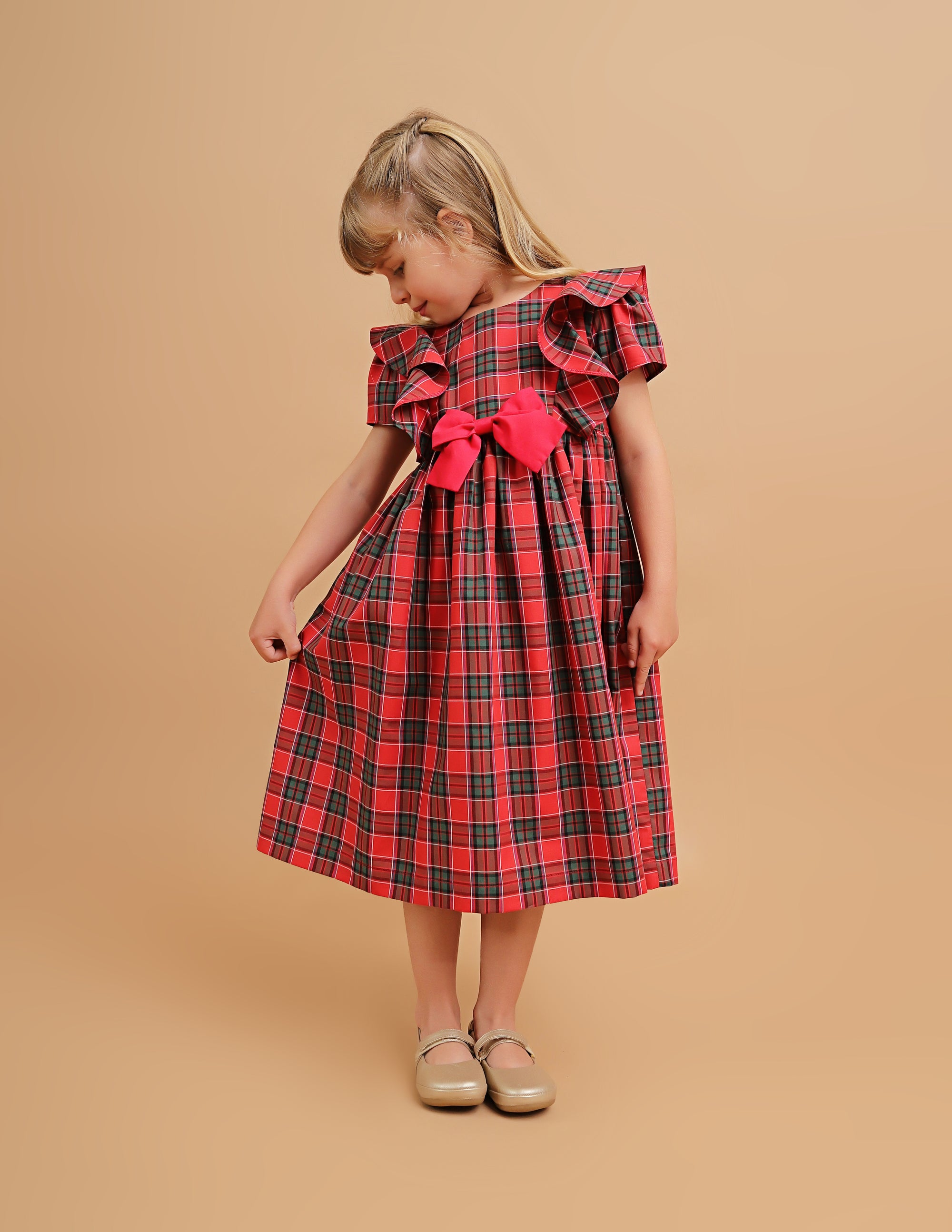 Vestido Infantil Clarice Xadrez Natal