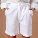 Shorts Infantil de Linho Branco