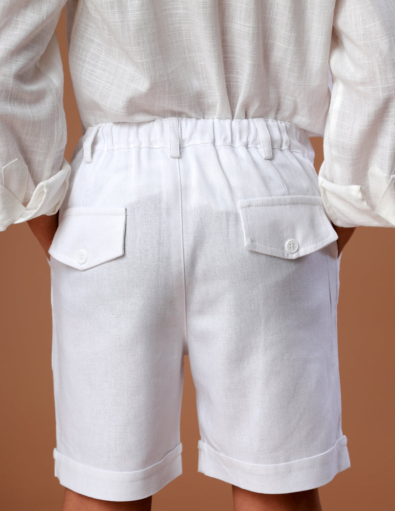 Shorts Infantil de Linho Branco