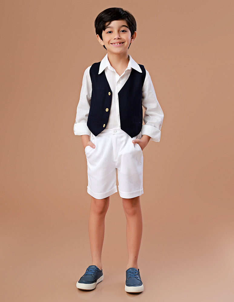 Shorts Infantil de Linho Branco