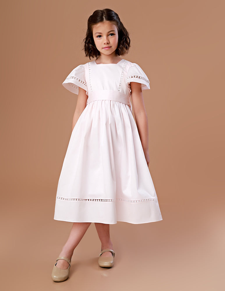 Vestido Infantil Poesia Longo Pêssego
