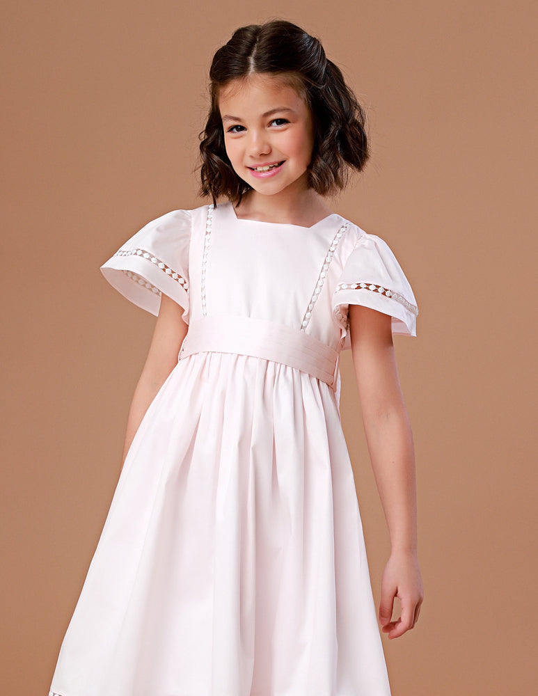 Vestido Infantil Poesia Longo Pêssego