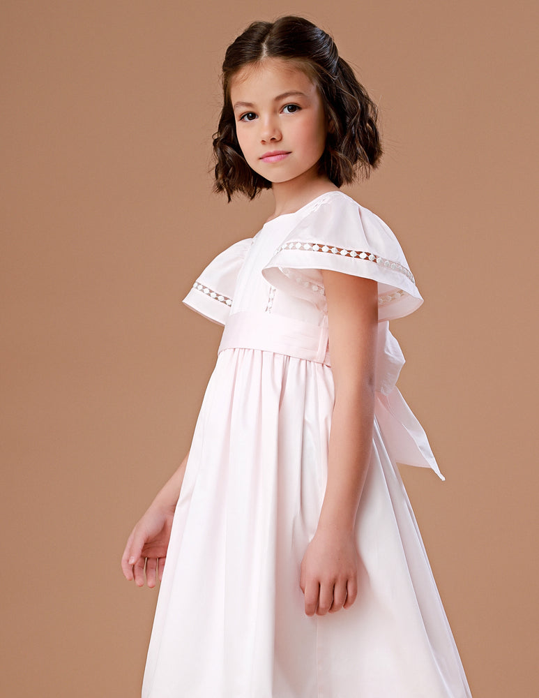 Vestido Infantil Poesia Longo Pêssego