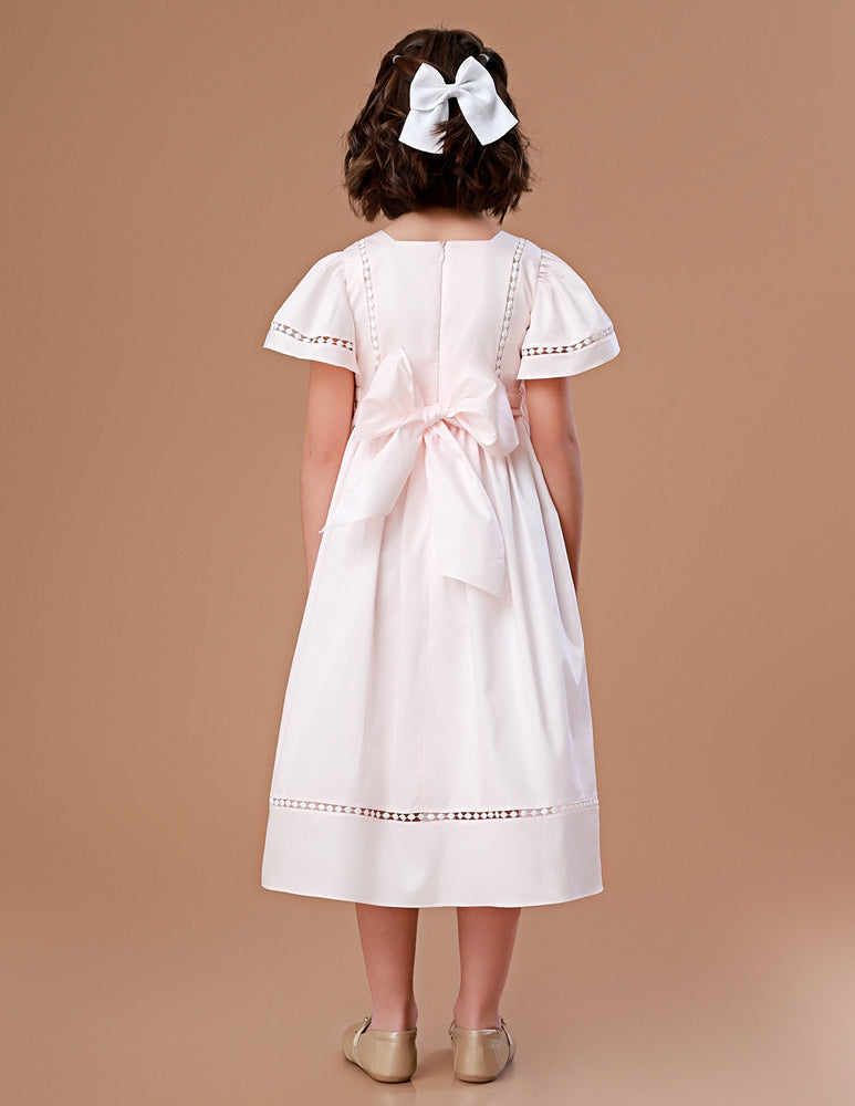 Vestido Infantil Poesia Longo Pêssego