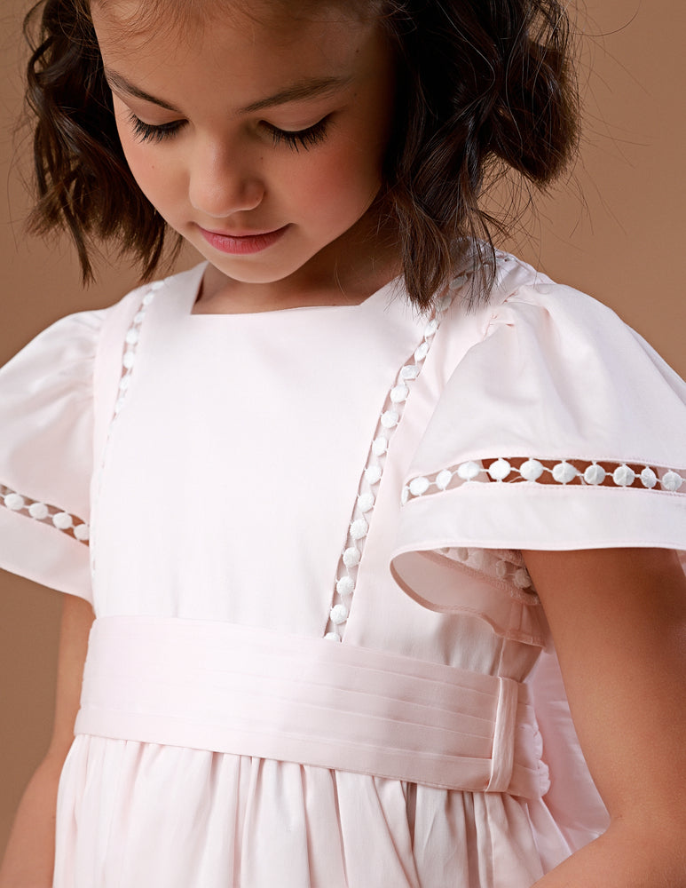 Vestido Infantil Poesia Longo Pêssego