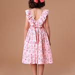 Vestido Infantil Bordado Babado Provence Rosa