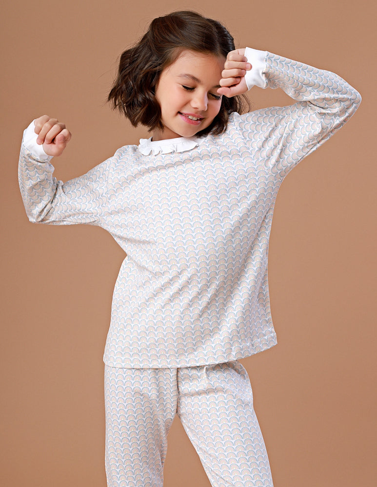 Pijama Menina Camisa e Calça ML Arco-íris