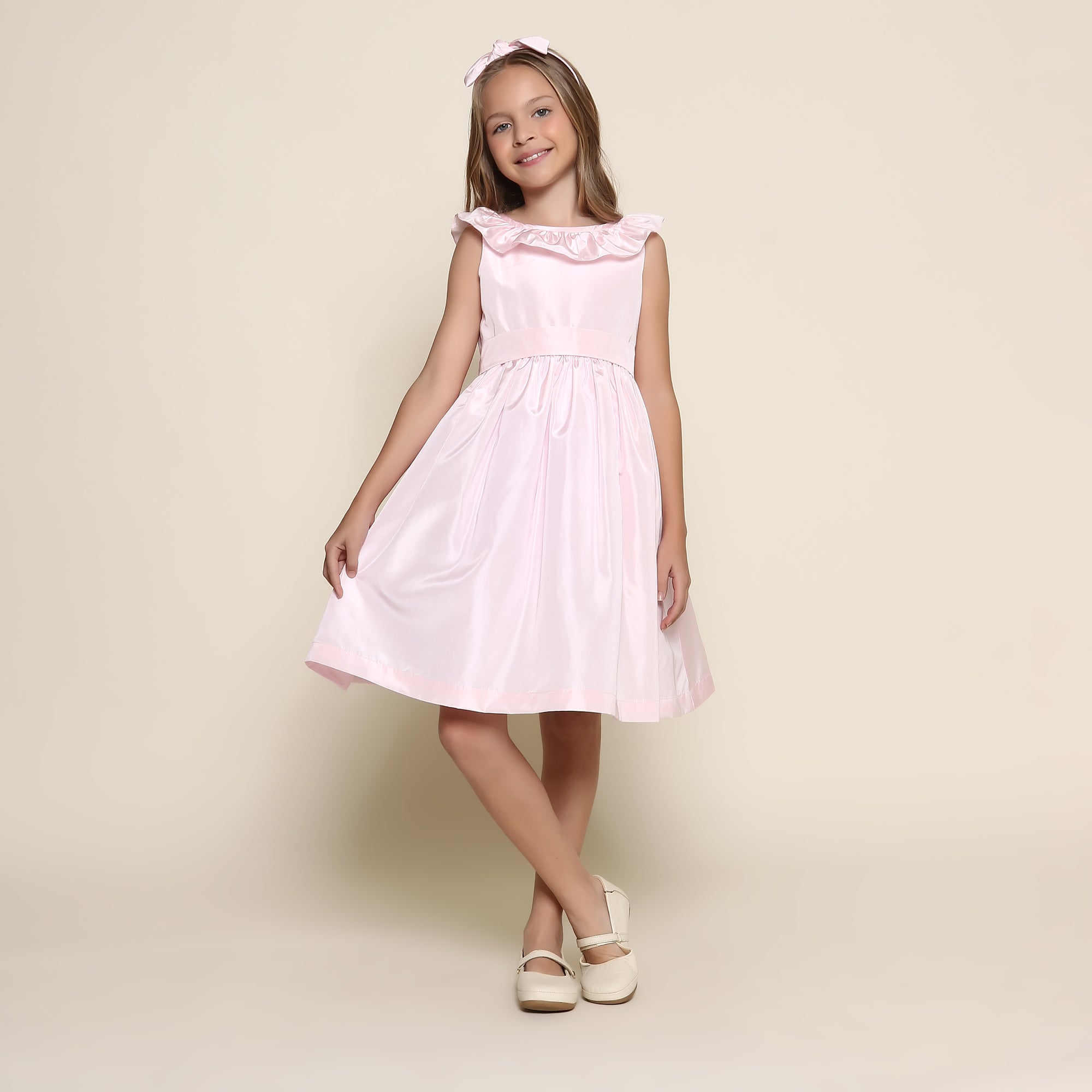 Vestido Festa Babado Rosa