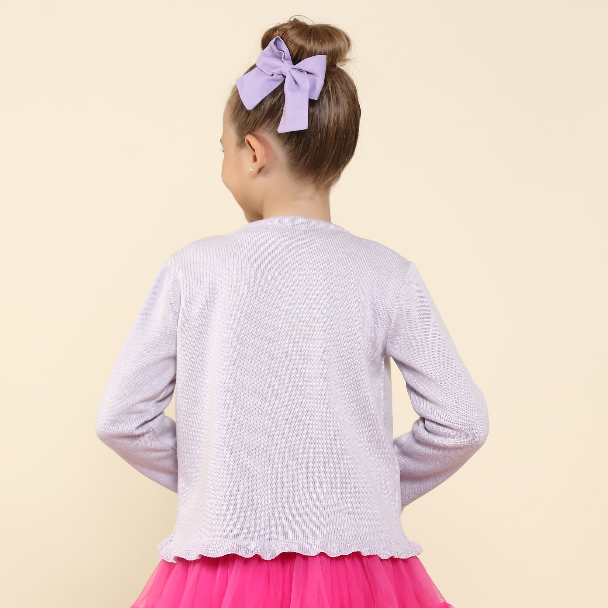 Casaqueto de Tricot Infantil Lorena Lilás