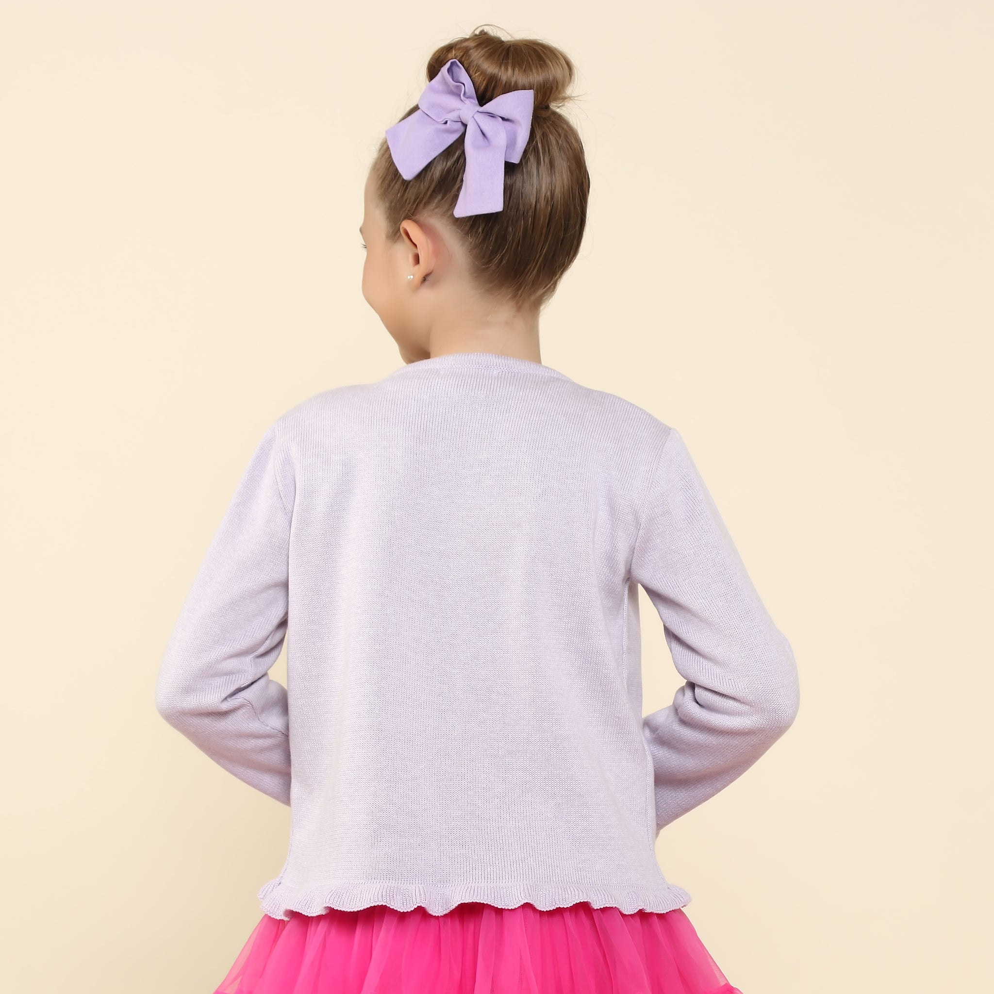 Casaqueto de Tricot Infantil Lorena Lilás