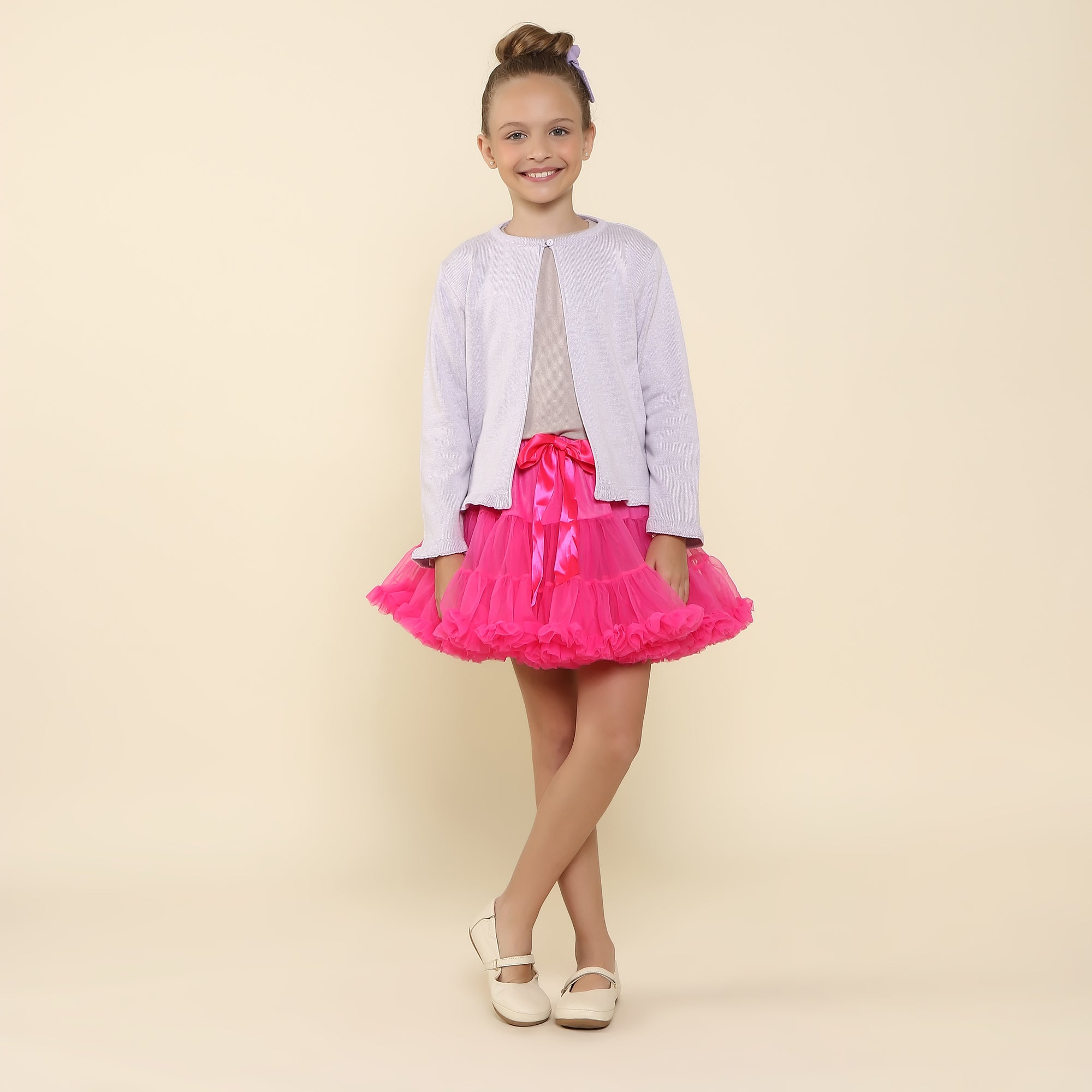 Casaqueto de Tricot Infantil Lorena Lilás