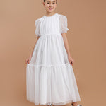 Vestido Infantil Lírio Tule Longo Branco